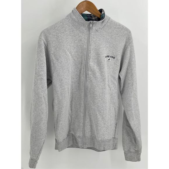 Cuffys Sweatshirt Cape Cod Women’s Small Full Zip Gray Plaid Collar - Picture 3 of 13